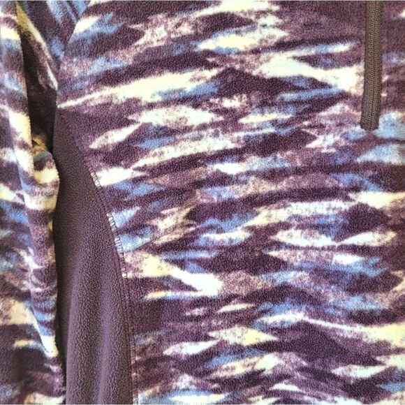 Columbia Purple Abstract Print Lightweight Fleece Quarter Zip Size M - Picture 4 of 6